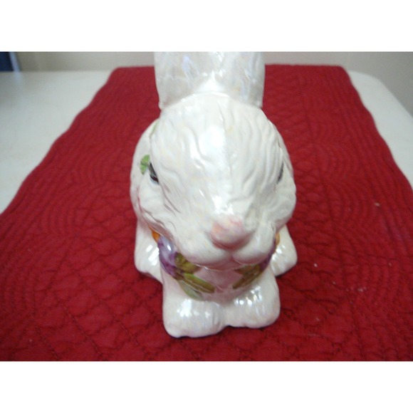 Vtg Heritage Pottery limited edition ceramic bunny planter Lusterware - Picture 3 of 7